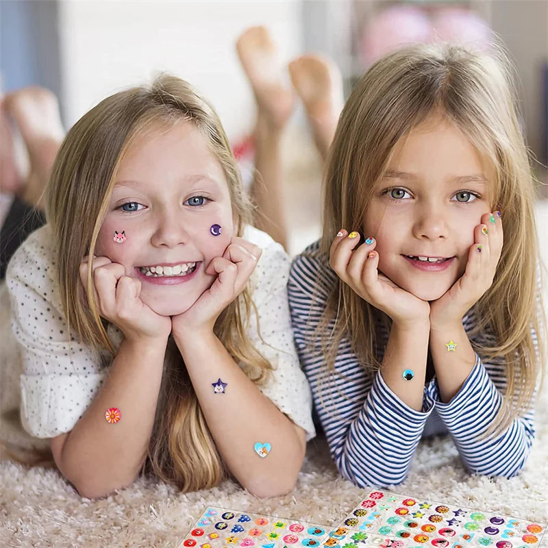 60/180/300-Pcs 3D Gem Sticker Earrings – Glitter Crystal Self-Adhesive Sparkle Stick-Ons for Girls & Kids