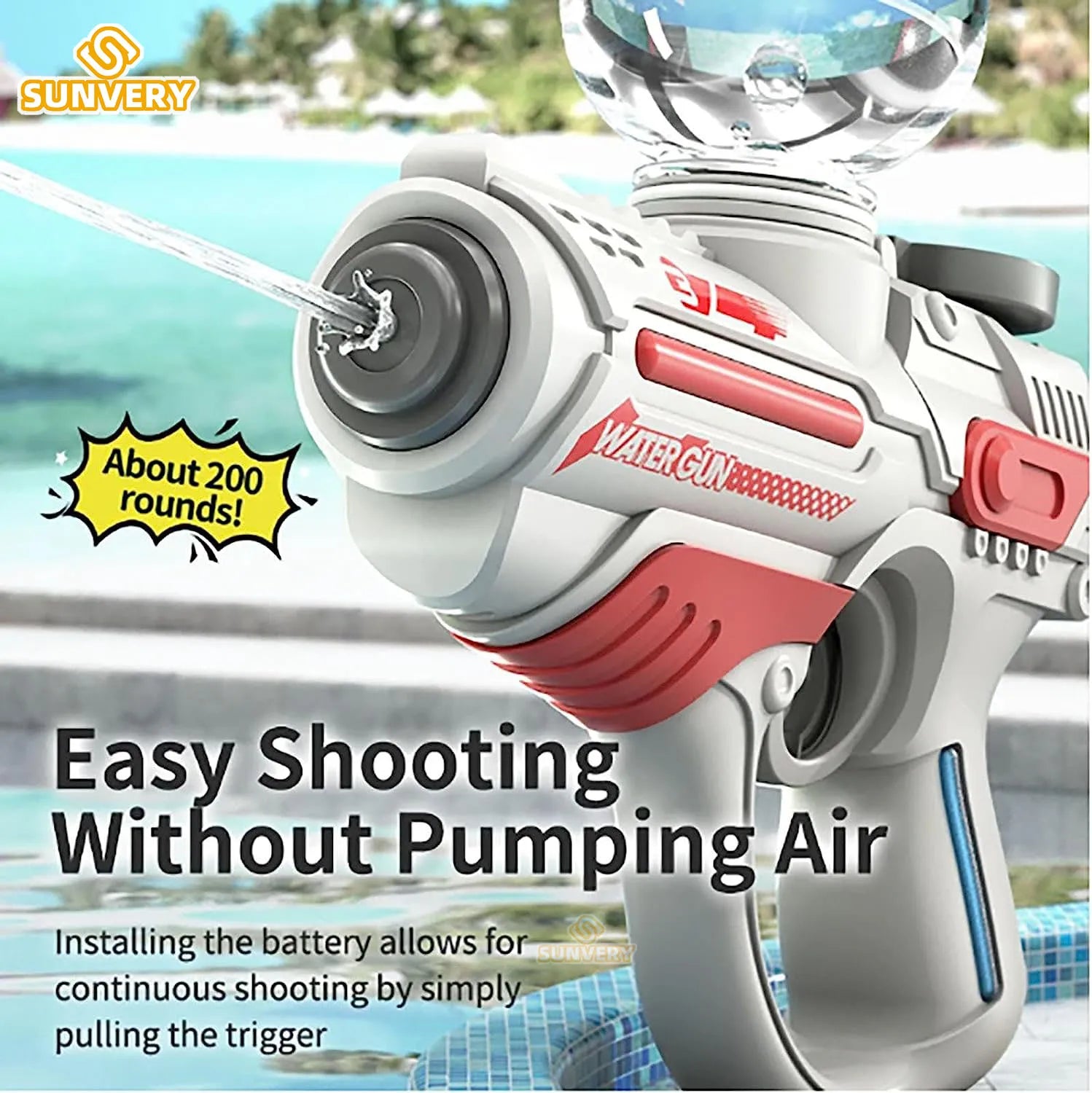 Electric Automatic High-Pressure Water Gun for Kids – Large-Capacity Outdoor Beach & Pool Toy, Perfect Summer Gift for Boys