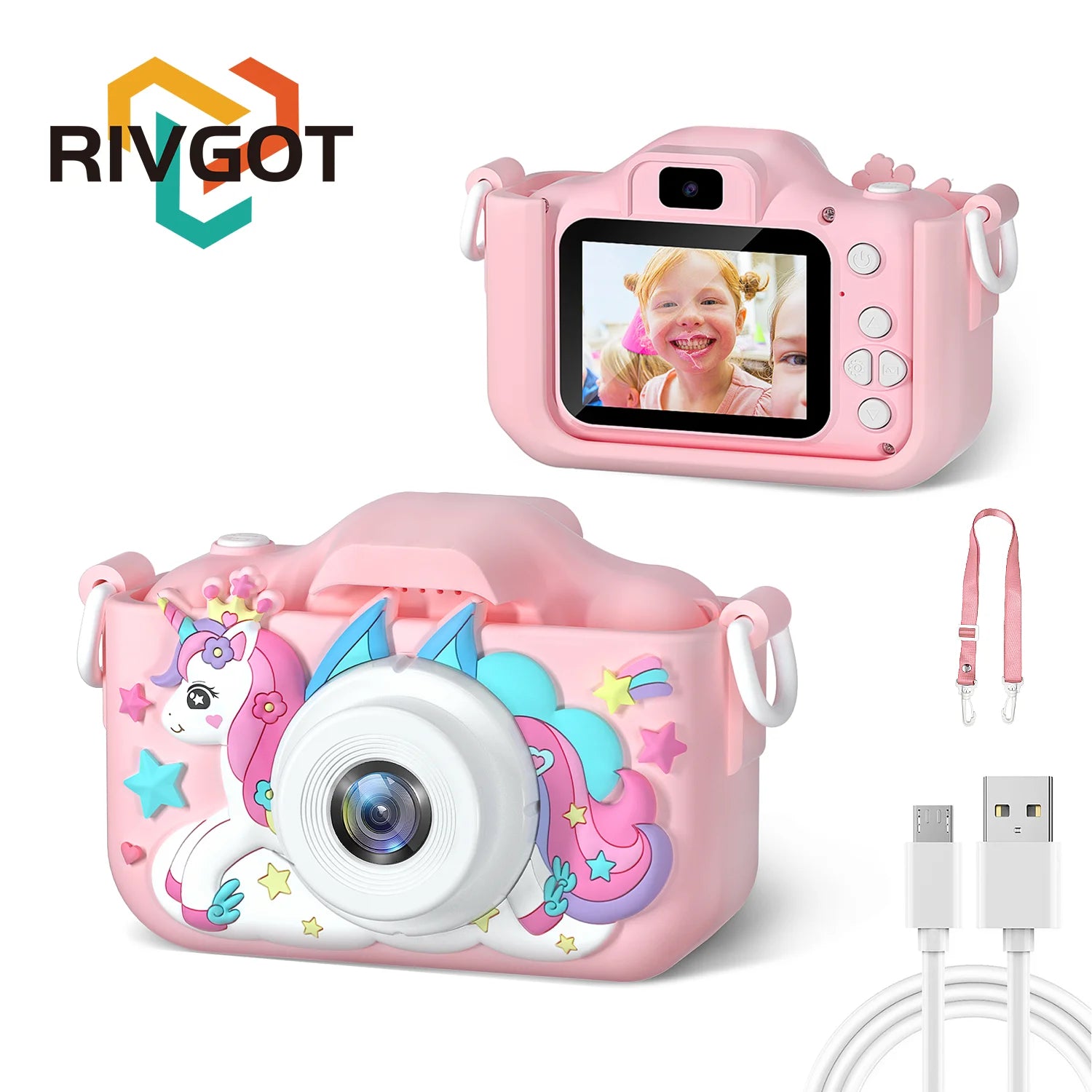 1080P HD Toddler Digital Camera – 2.0" Screen Kids Video Camera with Silicone Case, Ideal Christmas & Birthday Gift
