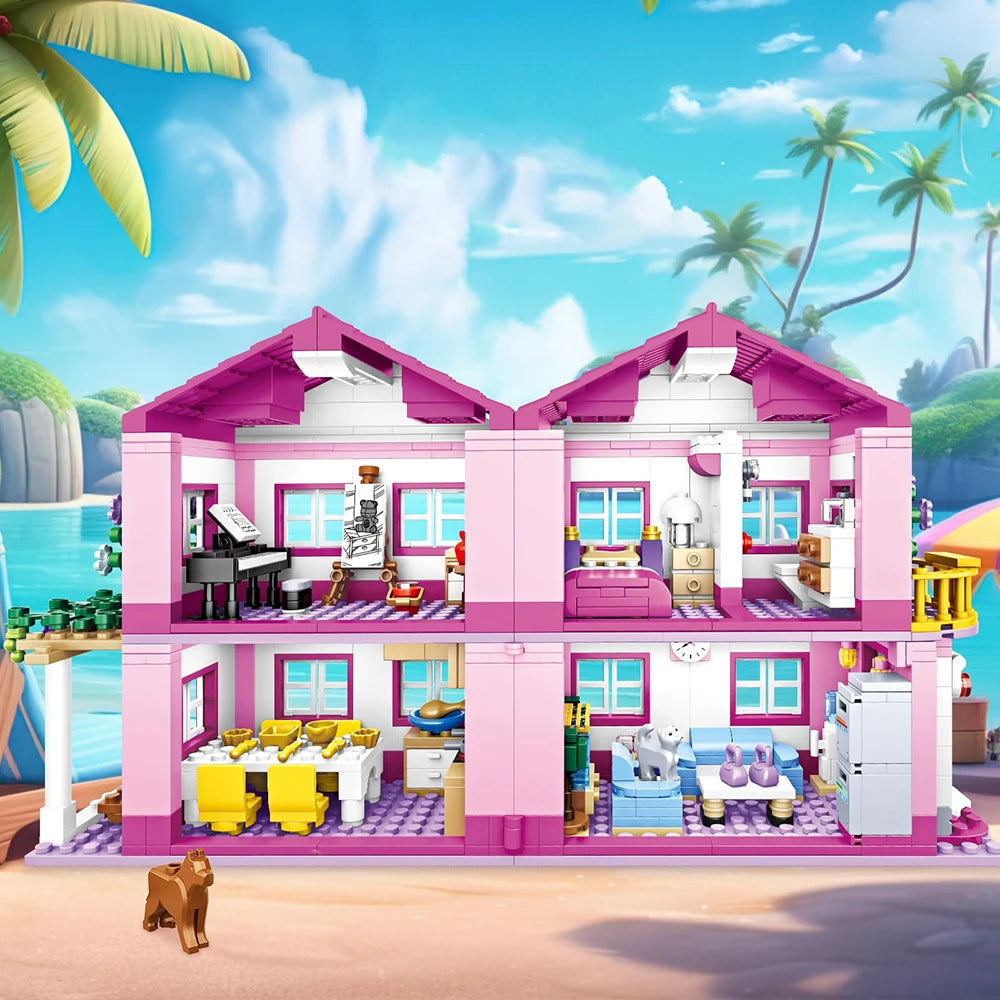 Friends City Street Villa Building Blocks – DIY House & Castle Toy Set for Kids