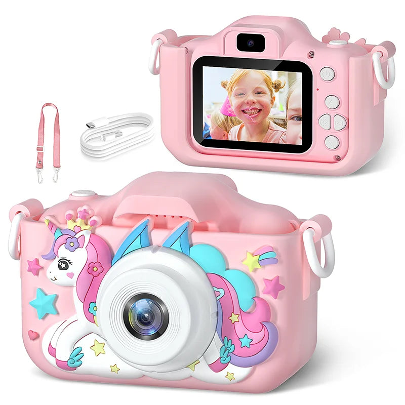 1080P HD Toddler Digital Camera – 2.0" Screen Kids Video Camera with Silicone Case, Ideal Christmas & Birthday Gift
