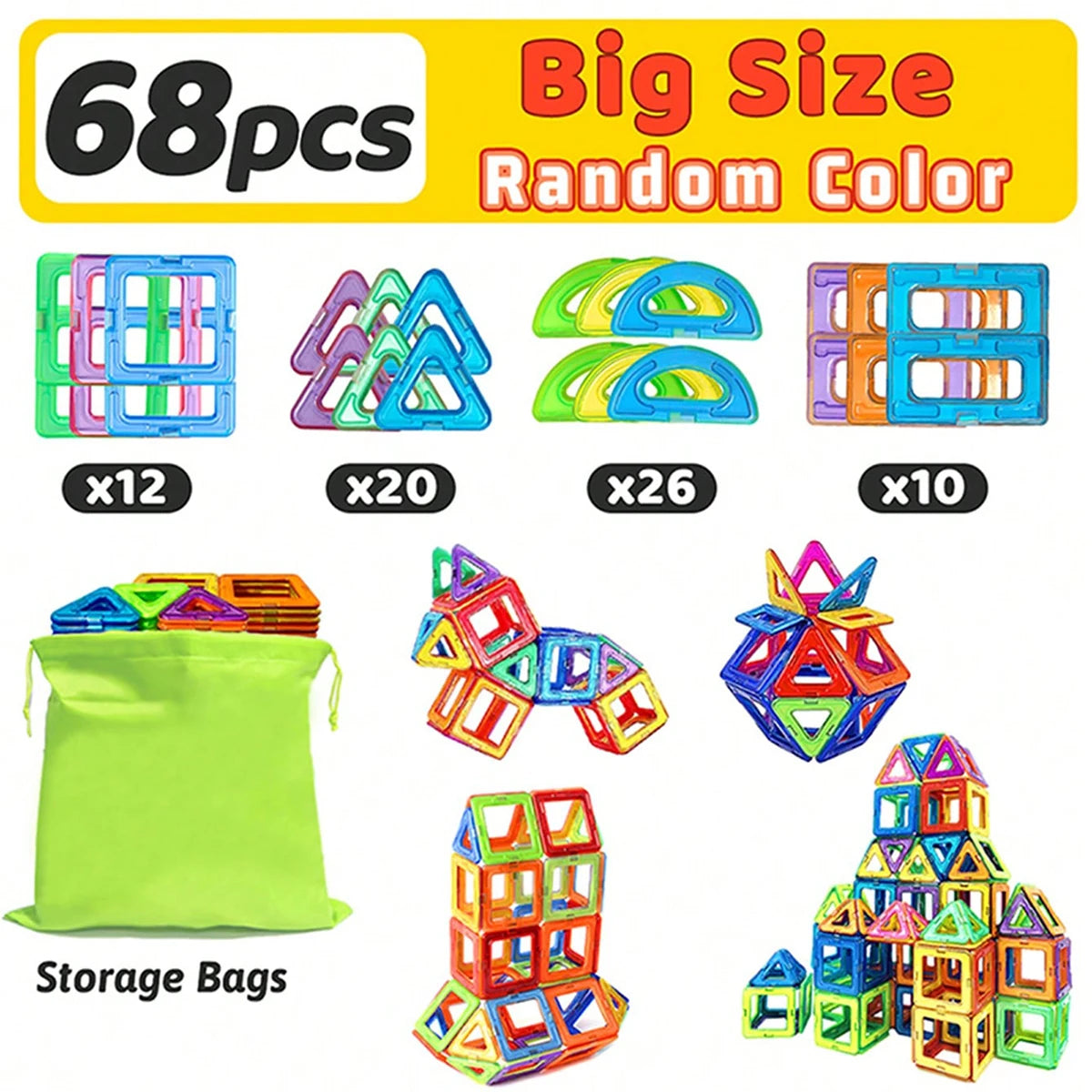 Big Magnetic Building Blocks – DIY STEM Construction Toys for Kids