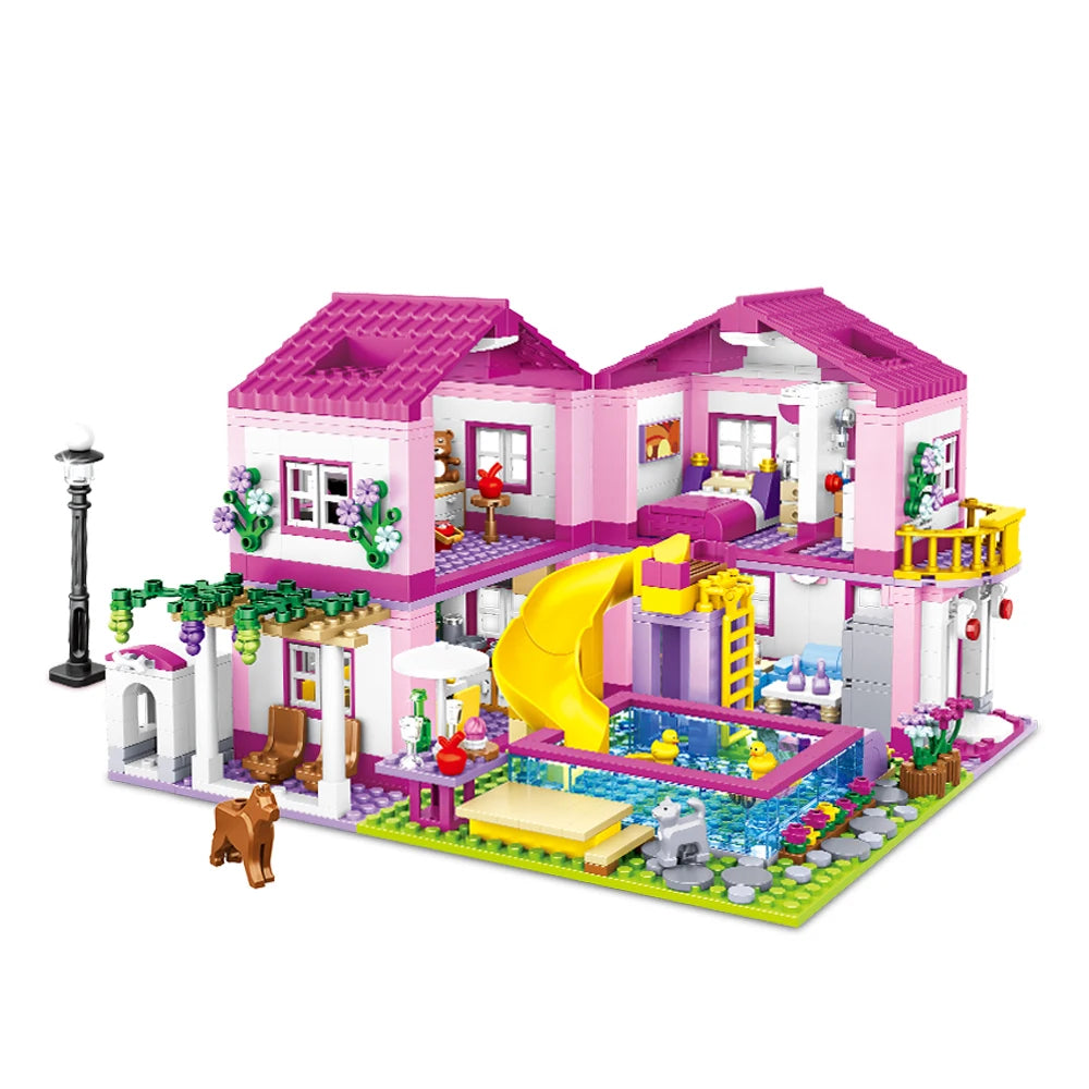 Friends City Street Villa Building Blocks – DIY House & Castle Toy Set for Kids