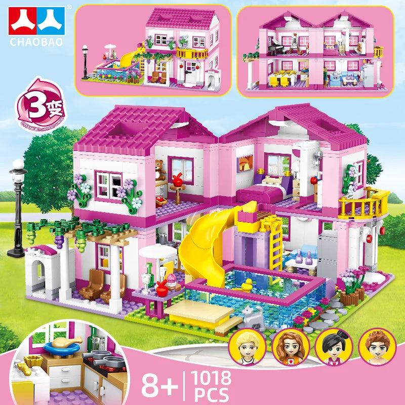 Friends City Street Villa Building Blocks – DIY House & Castle Toy Set for Kids
