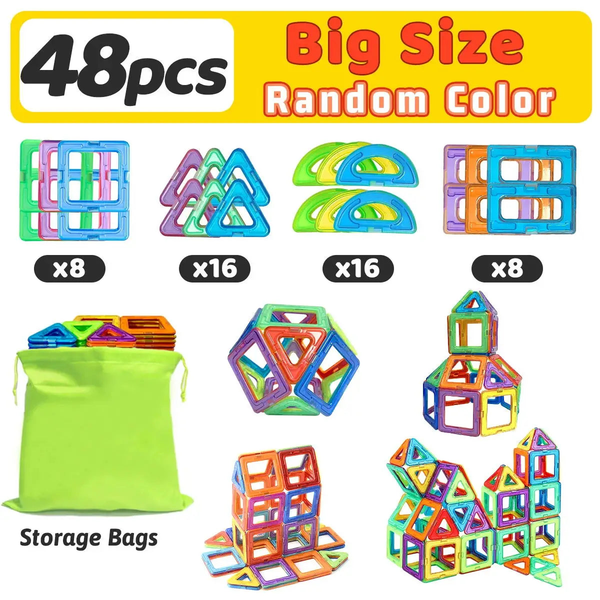 Big Magnetic Building Blocks – DIY STEM Construction Toys for Kids